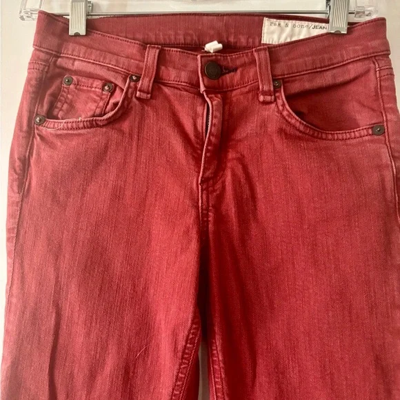 rag & bone Low Rise Skinny Jeans in Red Clay Women's Size 25 - Picture 2 of 7